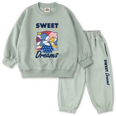 VENHIT 湯姆貓與傑利鼠孩童雙面織紋大學T套裝 WBTJOM1003F