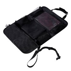 汽車座椅背防踢收納袋 1對, 黑色, 1組