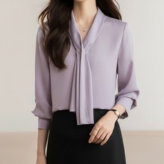 peilit 女款OL風領結V領上衣