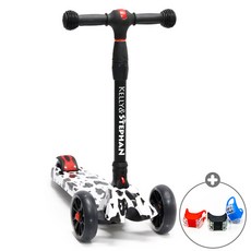 KELLY&STEPHAN 智能摺疊式滑板車+安全車燈, 牛（踢腳板），隨機發貨（安全燈）