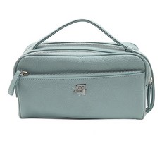 ITOBORI 高級皮革 2 拉鍊手袋, 薄荷