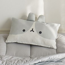 SHEZ HOME 純棉造型枕套+枕頭, 灰色