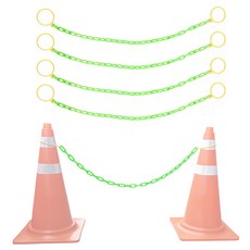 Dongkwang Safety 8mm螢光色安全鏈掛勾 5入+環 2入, 1組