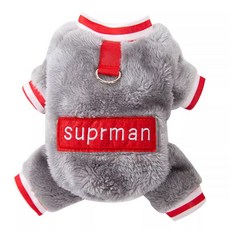 寵物寵穿搭系列 休閒風 中小型犬灰色英文四腳絨衣/保暖寵物衣服, 1個, 灰色