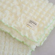 Maison Textile 蓬鬆華夫格薄被毯, 香草色