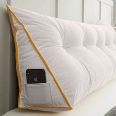 春日愛 柔軟三角形臥室靠背沙發靠墊, 白色