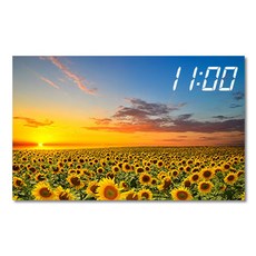 홈마인 캔버스 프린팅 액자 시리즈 LED 시계 해바라기 풍경 800 x 500 mm, 7