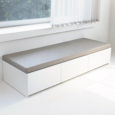 필웰 테미스 속깊은 와이드 서랍 벤치 소파 2000 방문설치, 화이트 + 그레이