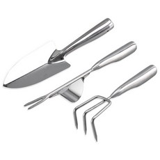 Home Flow 高級款堅固不鏽鋼園藝移植鏟 + 耙子 + 除草器組合, 1套