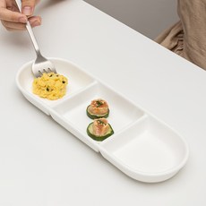 YOON CERAMICS Maison Objet堂堂3格分菜盤, 白色, 1個