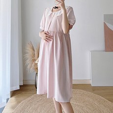 러블리한 파스텔 컬러 쉬폰 롤링 임산부 원피스