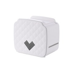 JCP 可愛愛心菱格紋面紙盒, 白色, 1個