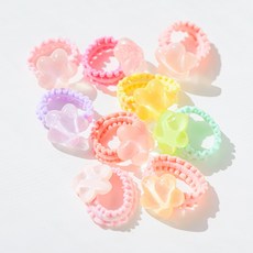 아기코끼리 파스텔 투명 미니 꽃 헤어끈 30p
