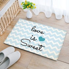 簡約插畫字母地墊, 鋸齒藍