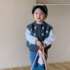 Arbe 女孩 C&Flower 針織背心