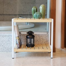 木質收納架, 白框 原木色