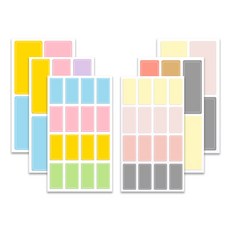 코히모 噴墨分類標記用彩色貼紙標籤紙 6種 x 10張 套組 4W003, 16格, 1套