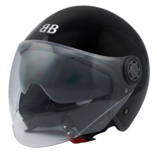 벤시 Y-2 오픈페이스 오토바이 헬멧, 유광블랙, 투명, M, 유광블랙 + 투명