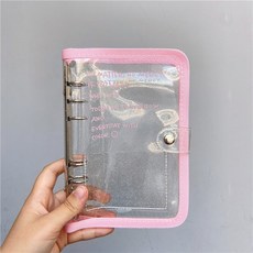 Sugar Toto 7色透明6孔日記本封面 A5, 粉色, 1個
