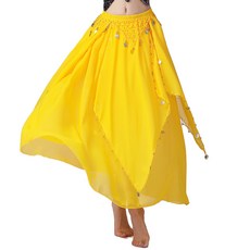 마켓피아 여성용 무대 밸리댄스 롱 스팽글 스커트