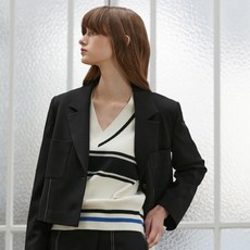 에고이스트 여성용 백 레터링 자카드 베스트 EQ3BO818