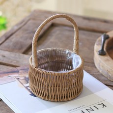 SCENTBASKET 圓形自然迷你籃, 1個, 摩卡棕色