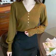 포플러앤씨 여성용 반트네 브이넥 니트 P24WKN101028