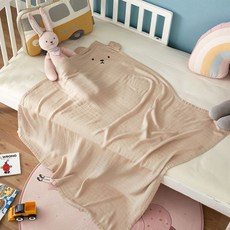 Modern House 嬰兒軟竹 100 紗布小熊毛毯, 棕色