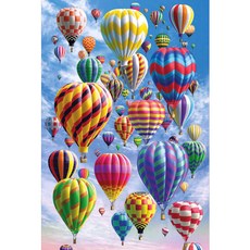 Alode 熱氣球活動 牆面裝飾 鑽石畫 DIY套組 30 x 40 cm, NO 01, 1套