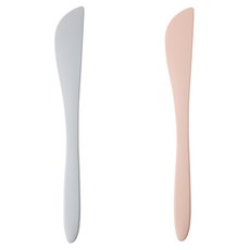EasySili 矽膠果醬匙與奶油刀 2件組, 灰色, 粉紅色, 1套