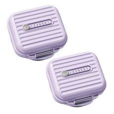 小麥購物 馬卡龍便攜藥盒 G826 小號 薰衣紫 48g, 2個