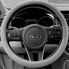 Hopes 皮革圓形汽車方向盤套, 基本款灰色