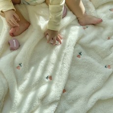 MISO NATURE 嬰幼兒雙面超細纖維毛毯, 蜜桃鬱金香