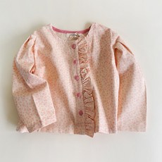 Bienvenue 女童花朵荷葉邊夾克