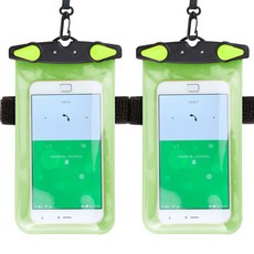 Hiari 水中手機防水袋, 2個, 綠色