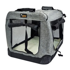 네츄럴프로 하늘정원 휴대용 소프트 켄넬 반려동물 캐리어, 그레이, 1개