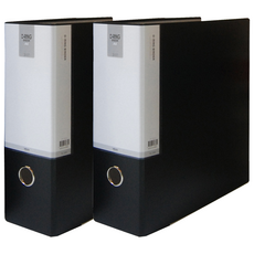 Wiz Office 索引合成紙板活頁夾 9cm 3孔, 黑色, 2個