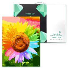 TUCO.B 藝術鑽石畫DIY套組 30 x 40 cm, 彩虹向日葵(D30-10), 1套