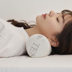 몽트노블 메모리폼 원통형 경추베개, 1개, 화이트 + 그레이