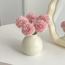 Alleophom 奶油色陶瓷迷你花瓶人造花套組 繡球花 L261-0079HY, 混合色