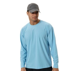 FLOW 세미 오버핏 긴팔 무지 래쉬가드 상의, SKYBLUE