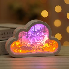 어썸리브 3D 클라우드 인테리어 LED 조명, 04 해피버스데이