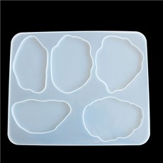 雲朵切片5格矽膠模具, 白色