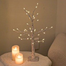 聖誕人造裝飾心情燈 LED 樺木燈泡樹套裝, 單色