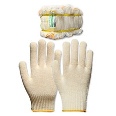HANWOO 40克棉質工作手套 (雙手) 套組, 象牙白, 黃色, 100套
