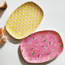 rice 幼兒用托盤餐盤2件組, 1套, 甜點, 黃色花朵