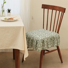 韓國 amante About Time D純棉荷葉邊坐墊套, 綠色