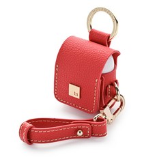 MOLAN CANO Togoring 皮革 AirPods 保護殼 + 掛繩 AirPods 1 / 2代通用, 紅色, 單一商品