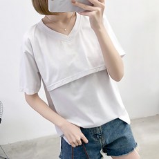 V領短袖哺乳上衣
