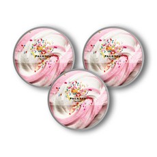 PaletteSlime 粉紅香草奶油史萊姆 3入 + PE螺旋盒 + 活化劑 30ml 套組, 粉紅色 + 象牙白